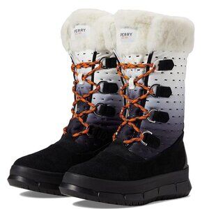 Sperry Women's Winter Boots Size 7.5 Kittery Shibori Black White Calf High NEW